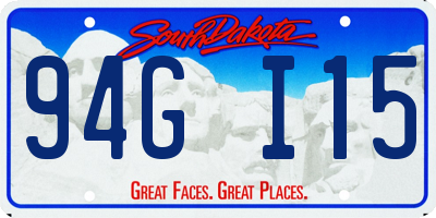 SD license plate 94GI15
