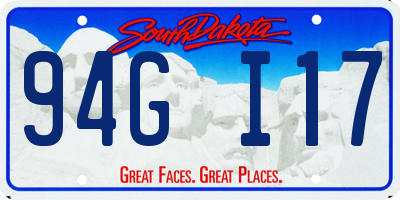 SD license plate 94GI17