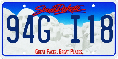 SD license plate 94GI18