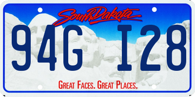 SD license plate 94GI28