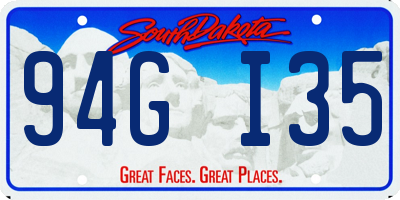 SD license plate 94GI35
