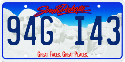 SD license plate 94GI43