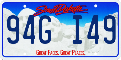 SD license plate 94GI49