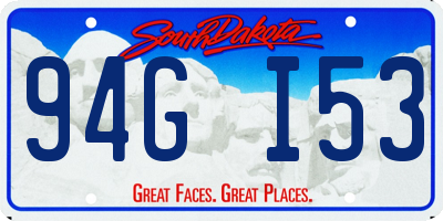 SD license plate 94GI53