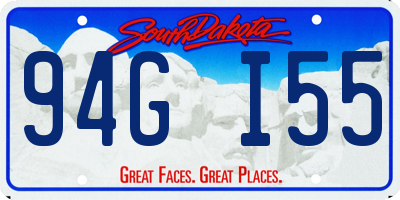 SD license plate 94GI55