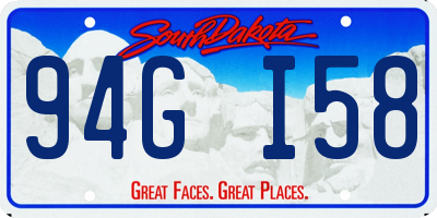 SD license plate 94GI58