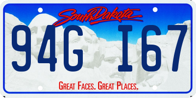 SD license plate 94GI67