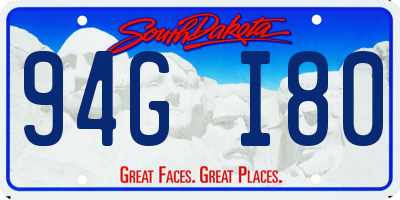 SD license plate 94GI80