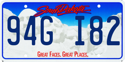 SD license plate 94GI82