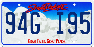 SD license plate 94GI95