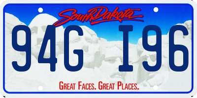 SD license plate 94GI96