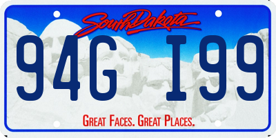 SD license plate 94GI99