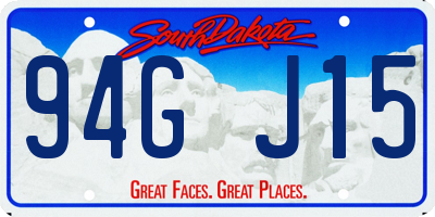 SD license plate 94GJ15