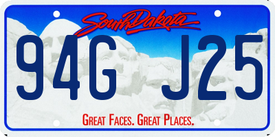 SD license plate 94GJ25