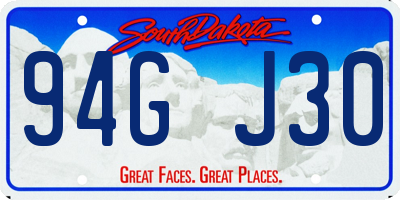 SD license plate 94GJ30
