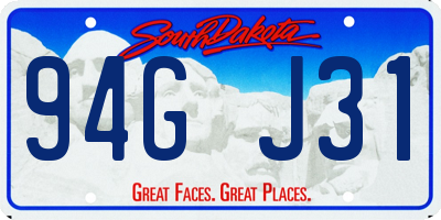SD license plate 94GJ31