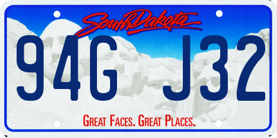 SD license plate 94GJ32