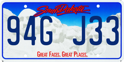 SD license plate 94GJ33