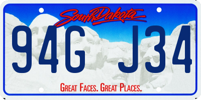 SD license plate 94GJ34