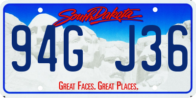 SD license plate 94GJ36