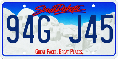 SD license plate 94GJ45