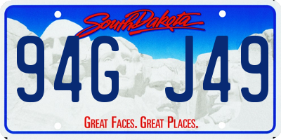 SD license plate 94GJ49