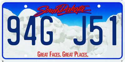 SD license plate 94GJ51