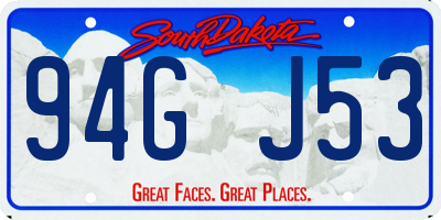 SD license plate 94GJ53