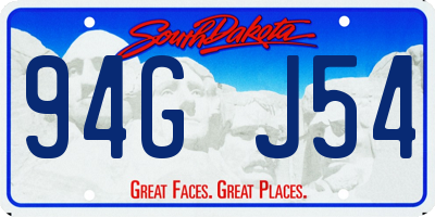 SD license plate 94GJ54