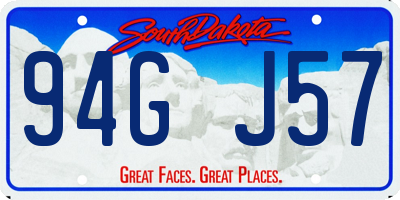 SD license plate 94GJ57
