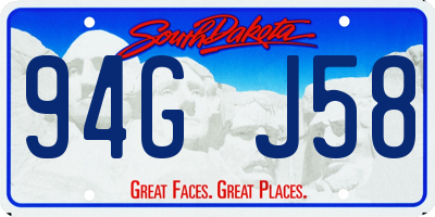 SD license plate 94GJ58