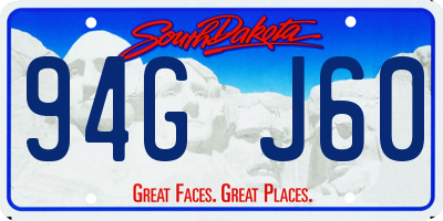 SD license plate 94GJ60