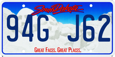 SD license plate 94GJ62