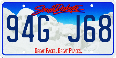 SD license plate 94GJ68
