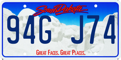 SD license plate 94GJ74