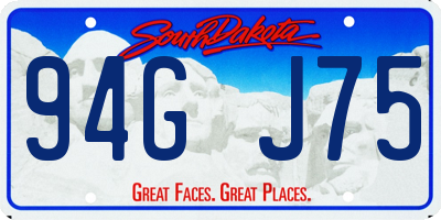 SD license plate 94GJ75