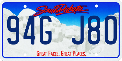 SD license plate 94GJ80