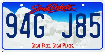 SD license plate 94GJ85