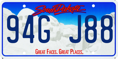 SD license plate 94GJ88