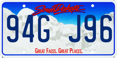 SD license plate 94GJ96
