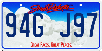 SD license plate 94GJ97
