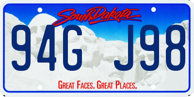 SD license plate 94GJ98