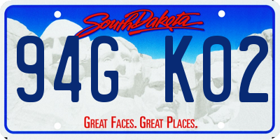 SD license plate 94GK02