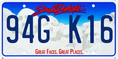 SD license plate 94GK16