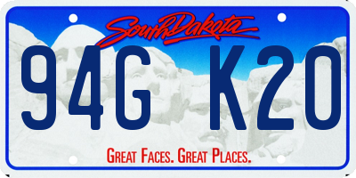 SD license plate 94GK20