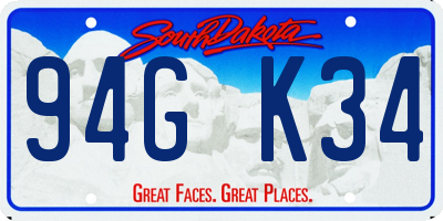 SD license plate 94GK34
