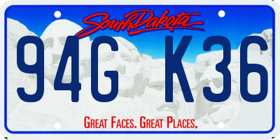 SD license plate 94GK36