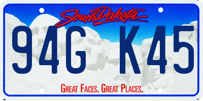 SD license plate 94GK45