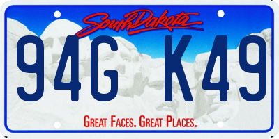 SD license plate 94GK49