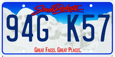 SD license plate 94GK57